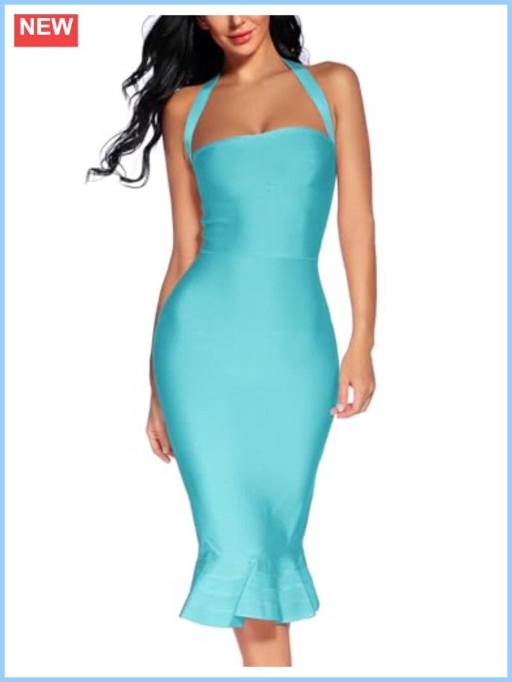 Halter Fishtail Bandage Bodycon Dress Mermaid Formal Party